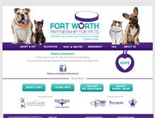 Tablet Screenshot of fortworthpetproject.com